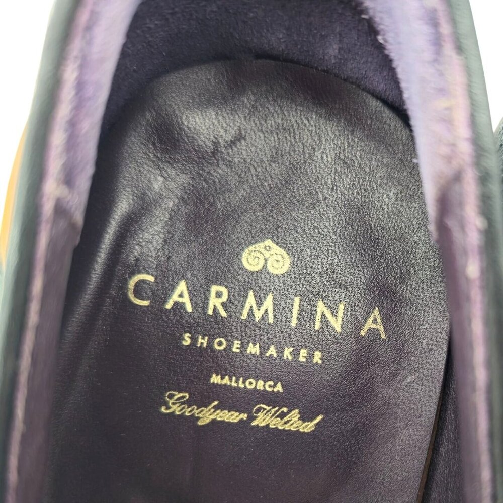 Carmina Shoemaker Mens 10 Navy Blue Suede Dress Shoes Bow Loafers Slip-ons 9.5UK - Picture 13 of 13
